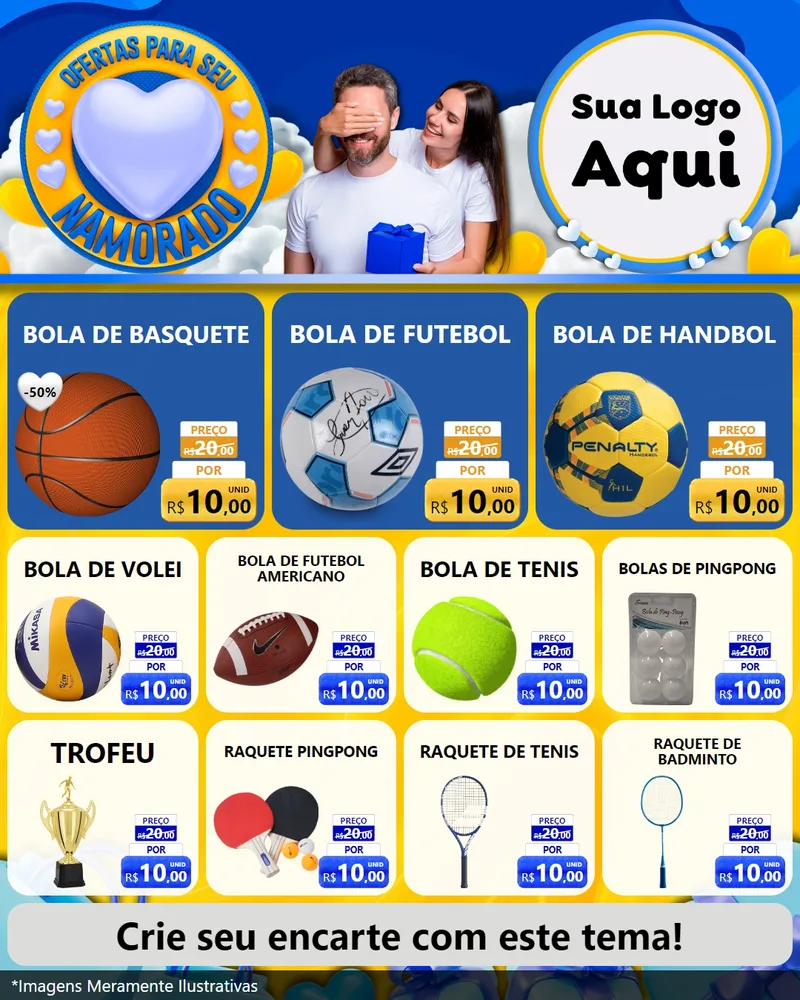 Modelo de Rede Social para Feed Instagram com o tema Ofertas Para Seu Namorado para Artigos Esportivos