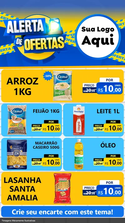 Modelo de TV para TV Vertical com o tema Alerta de Ofertas para Supermercado