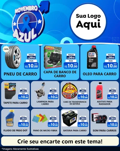 Modelo de Rede Social para Feed Instagram com o tema Novembro Azul para Auto peças