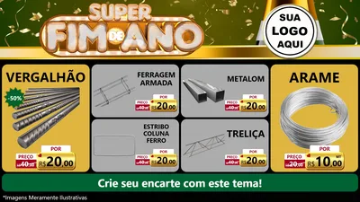 Modelo de TV para TV Horizontal com o tema Super Fim de Ano para Ferragens