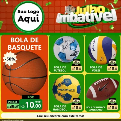 Modelo de Rede Social para Feed Facebook com o tema Julho Imbatível para Artigos Esportivos