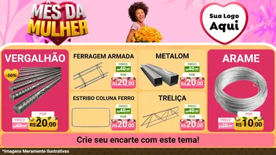 Modelo de TV para TV Horizontal com o tema Mês da Mulher para Ferragens