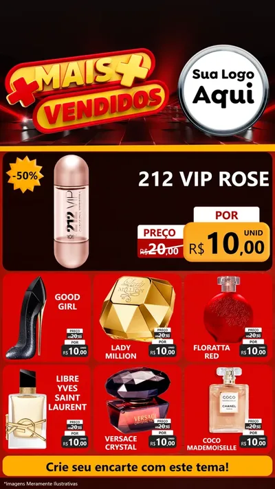 Modelo de Rede Social para Stories com o tema Mais Vendidos para Perfumes