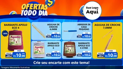 Modelo de TV para TV Horizontal com o tema Ofertas Todo Dia para Armarinho e Aviamentos