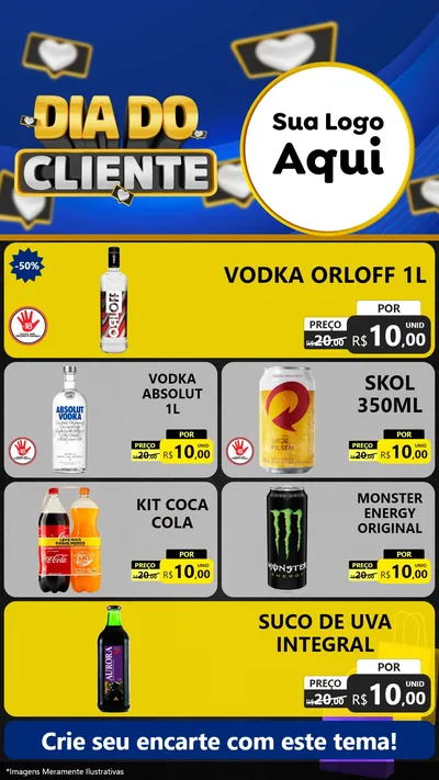 Modelo de TV para TV Vertical com o tema Dia Do Cliente para Distribuidora de bebidas