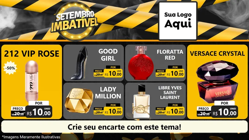 Modelo de TV para TV Horizontal com o tema Setembro Imbatível para Perfumes