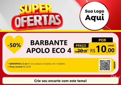 Modelo de Cartaz para Cartaz A4 Horizontal com o tema Super Ofertas para Armarinho e Aviamentos