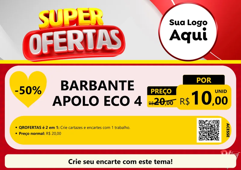 Modelo de Cartaz para Cartaz A4 Horizontal com o tema Super Ofertas para Armarinho e Aviamentos