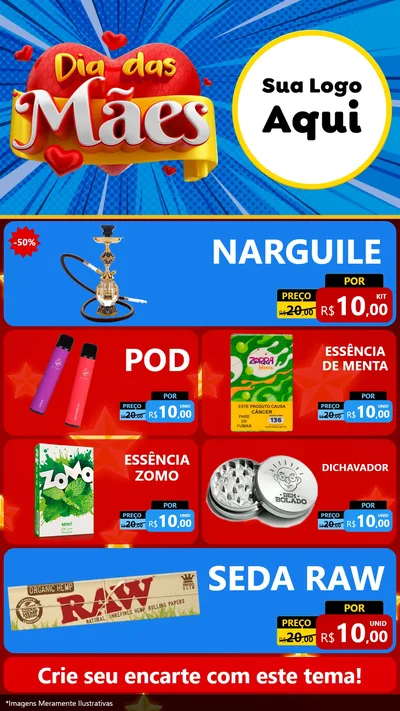 Modelo de TV para TV Vertical com o tema Dia das Mães para Tabacaria