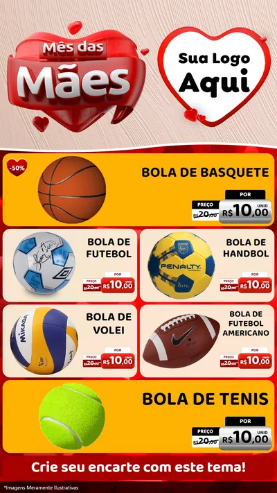 Modelo de TV para TV Vertical com o tema Mês das Mães para Artigos Esportivos