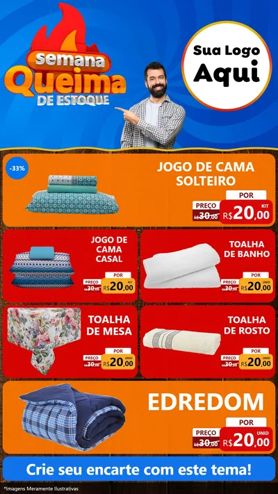 Modelo de TV para TV Vertical com o tema Semana Queima de Estoque para Cama, Mesa e Banho