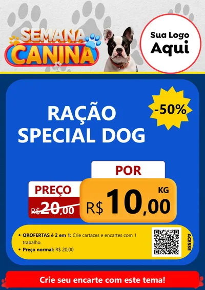 Modelo de Cartaz para Cartaz A4 Vertical com o tema Semana Canina para Pet Shop