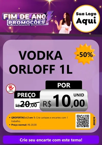 Modelo de Cartaz para Cartaz A4 Vertical com o tema Fim de Ano Promoções para Distribuidora de bebidas