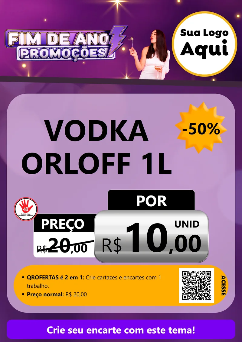 Modelo de Cartaz para Cartaz A4 Vertical com o tema Fim de Ano Promoções para Distribuidora de bebidas
