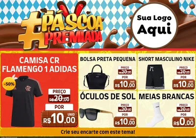 Modelo de Encarte para Encarte A4 Horizontal com o tema Páscoa Premiada para Roupas e acessórios