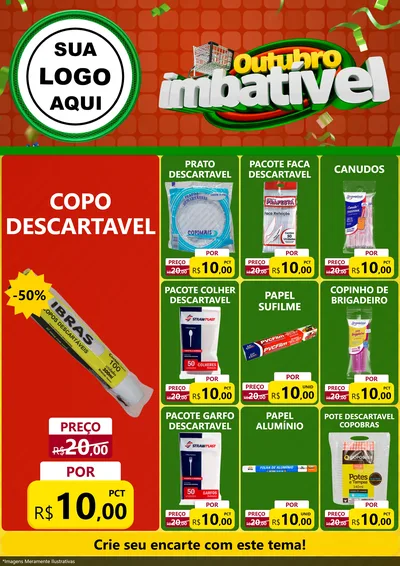 Modelo de Encarte para Encarte A4 Vertical com o tema Outubro Imbatível para Embalagens
