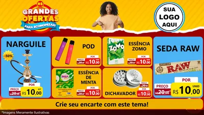 Modelo de TV para TV Horizontal com o tema Grandes Ofertas Para Economizar! para Tabacaria