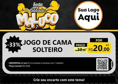 Modelo de Cartaz para Cartaz A4 Horizontal com o tema Sexta e Sábado Maluco para Cama, Mesa e Banho