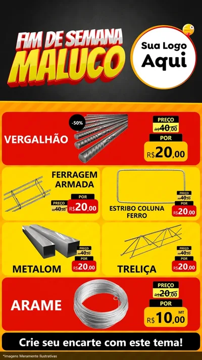 Modelo de TV para TV Vertical com o tema Final de Semana Maluco para Ferragens