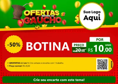 Modelo de Cartaz para Cartaz A4 Horizontal com o tema Ofertas Semana Do Gaúcho para Agropecuária