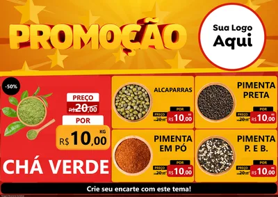 Modelo de Encarte para Encarte A4 Horizontal com o tema Promoção para Produtos Naturais