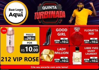 Modelo de Encarte para Encarte A4 Horizontal com o tema Quinta Turbinada para Perfumes