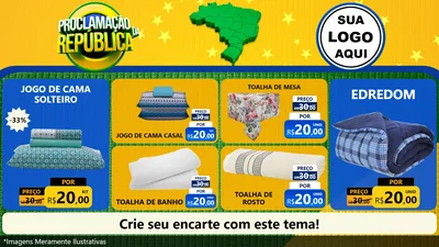 Modelo de TV para TV Horizontal com o tema Proclamação da República para Cama, Mesa e Banho