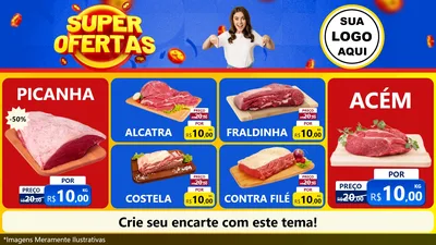 Modelo de TV para TV Horizontal com o tema Super Ofertas para Açougue