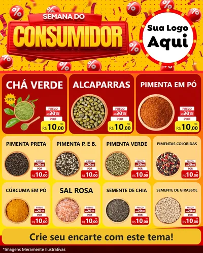 Modelo de Rede Social para Feed Instagram com o tema Semana do Consumidor para Produtos Naturais
