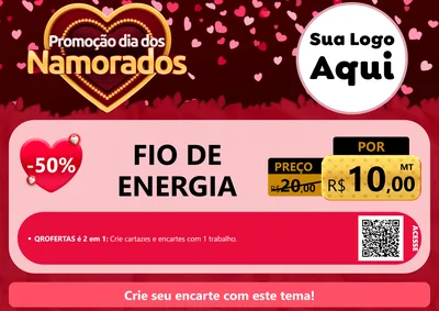 Modelo de Cartaz para Cartaz A4 Horizontal com o tema Promoção Dia Dos Namorados para Materiais Elétricos