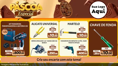Modelo de TV para TV Horizontal com o tema Páscoa Especial para Maquinas e Ferramentas
