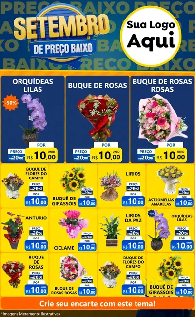 Modelo de Encarte para Encarte Grande com o tema Setembro De Preço Baixo para Floricultura e jardim