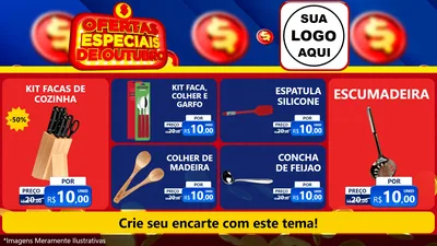 Modelo de TV para TV Horizontal com o tema Ofertas Especiais de Outubro para Utilidades Domésticas