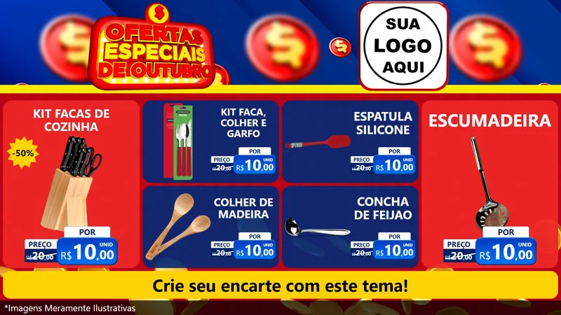 Modelo de TV para TV Horizontal com o tema Ofertas Especiais de Outubro para Utilidades Domésticas