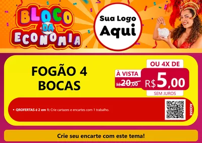 Modelo de Cartaz para Cartaz A4 Horizontal com o tema Bloco da Economia para Móveis e Eletro