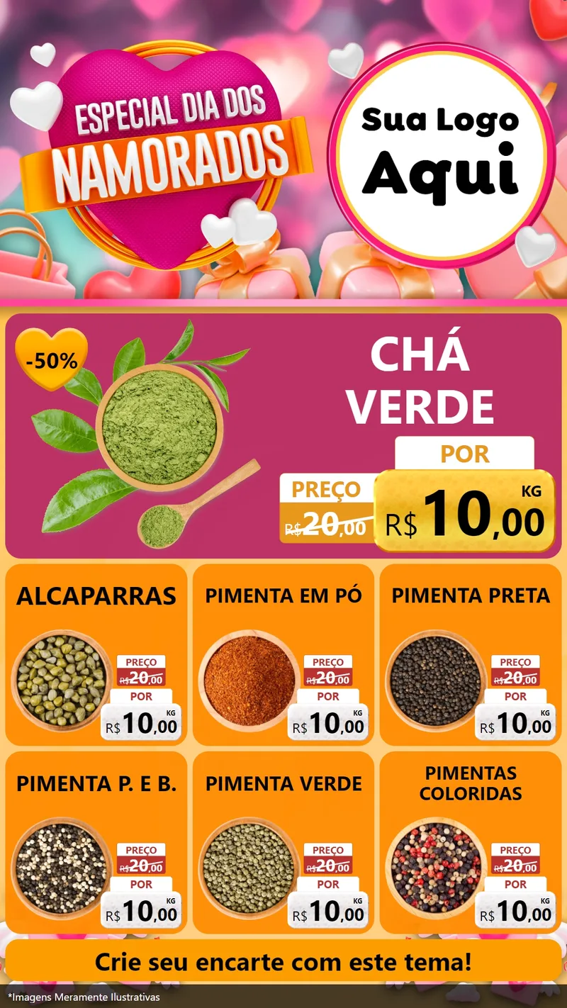 Modelo de Rede Social para Stories com o tema Especial Dia dos Namorados para Produtos Naturais