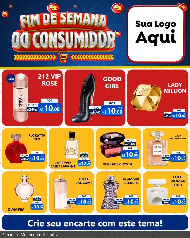 Modelo de Rede Social para Feed Instagram com o tema Fim de Semana do Consumidor para Perfumes