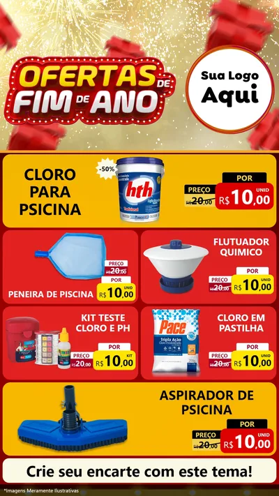 Modelo de TV para TV Vertical com o tema Ofertas de Fim de Ano para Produtos para Piscina