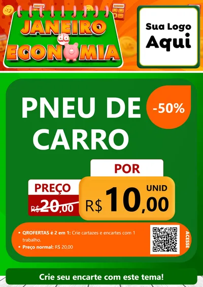 Modelo de Cartaz para Cartaz A4 Vertical com o tema Janeiro da Economia para Auto peças