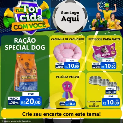 Modelo de Rede Social para Feed Facebook com o tema Na Torcida Com Você - Copa para Pet Shop
