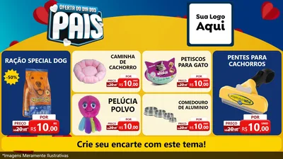 Modelo de TV para TV Horizontal com o tema Oferta Do Dia Dos Pais para Pet Shop