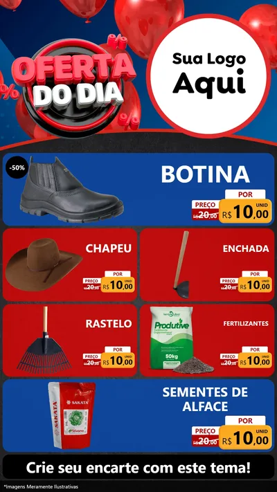 Modelo de TV para TV Vertical com o tema Oferta do Dia para Agropecuária
