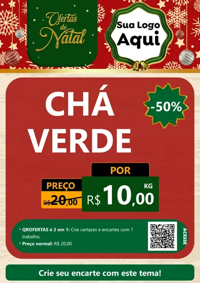 Modelo de Cartaz para Cartaz A4 Vertical com o tema Natal de Ofertas para Produtos Naturais