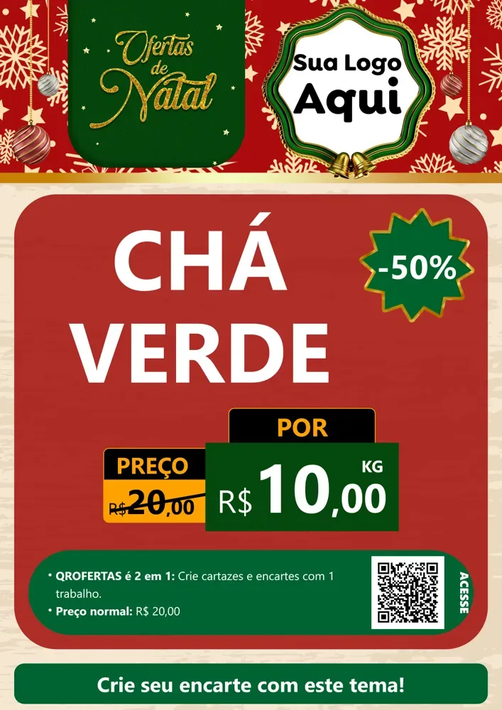 Modelo de Cartaz para Cartaz A4 Vertical com o tema Natal de Ofertas para Produtos Naturais