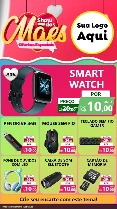 Modelo de Rede Social para Stories com o tema Show das Mães - Ofertas Especiais para Informática