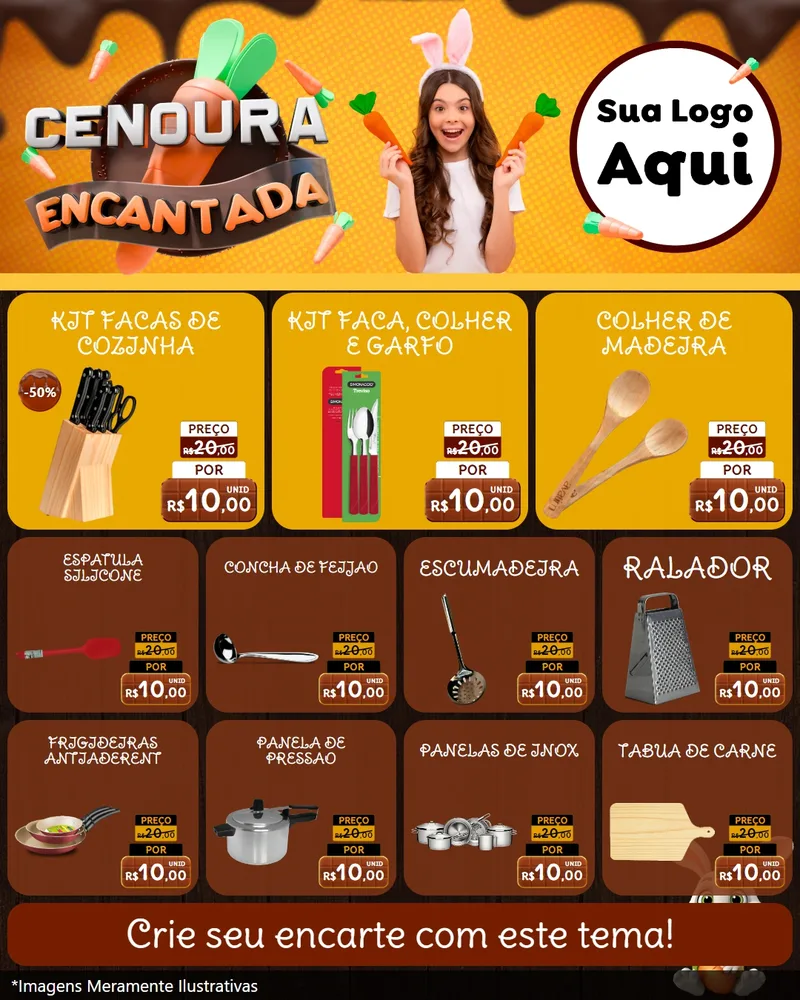 Modelo de Rede Social para Feed Instagram com o tema Cenoura Encantada - Páscoa para Utilidades Domésticas