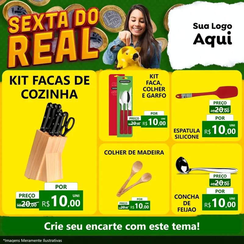 Modelo de Rede Social para Feed Facebook com o tema Sexta do Real para Utilidades Domésticas