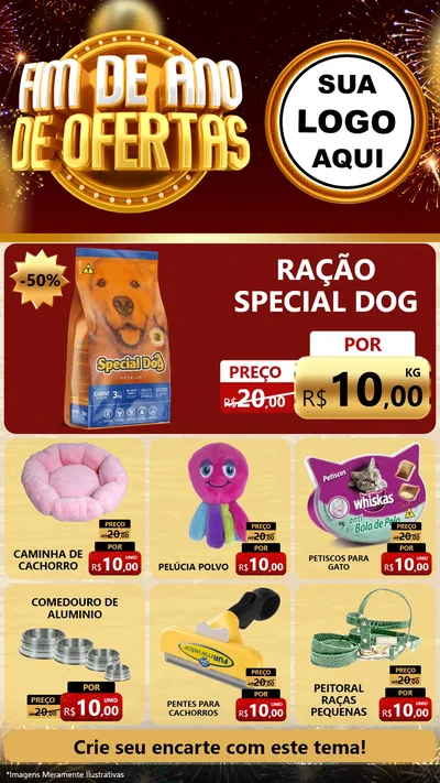 Modelo de Rede Social para Stories com o tema Fim de Ano de Ofertas para Pet Shop