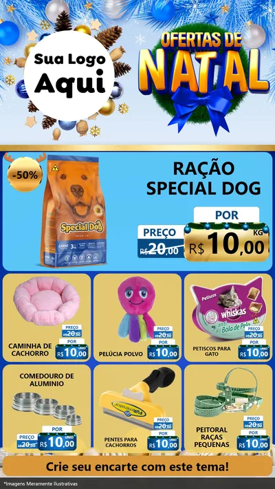 Modelo de Rede Social para Stories com o tema Ofertas de Natal para Pet Shop