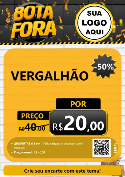Modelo de Cartaz para Cartaz A4 Vertical com o tema Bota Fora para Ferragens